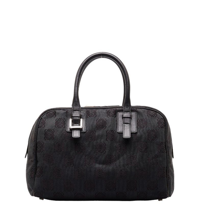 image of Loewe Anagram Canvas Mini Boston Bag in Black, Women's