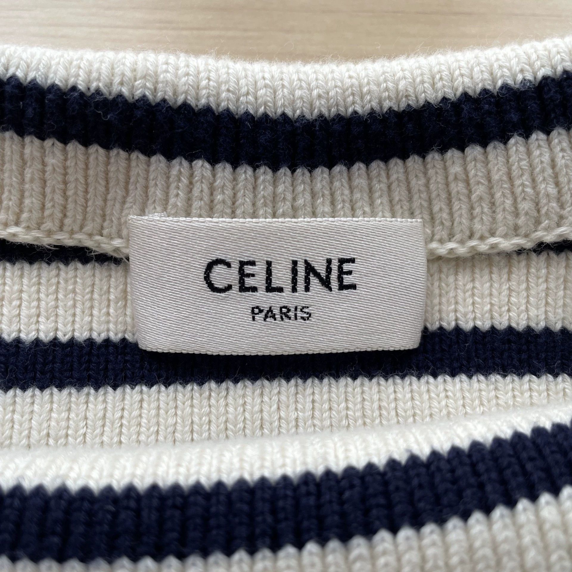 Celine CELINE striped crew short long knit w navy M Size M / US 6-8 / IT 42-44 - 5 Thumbnail