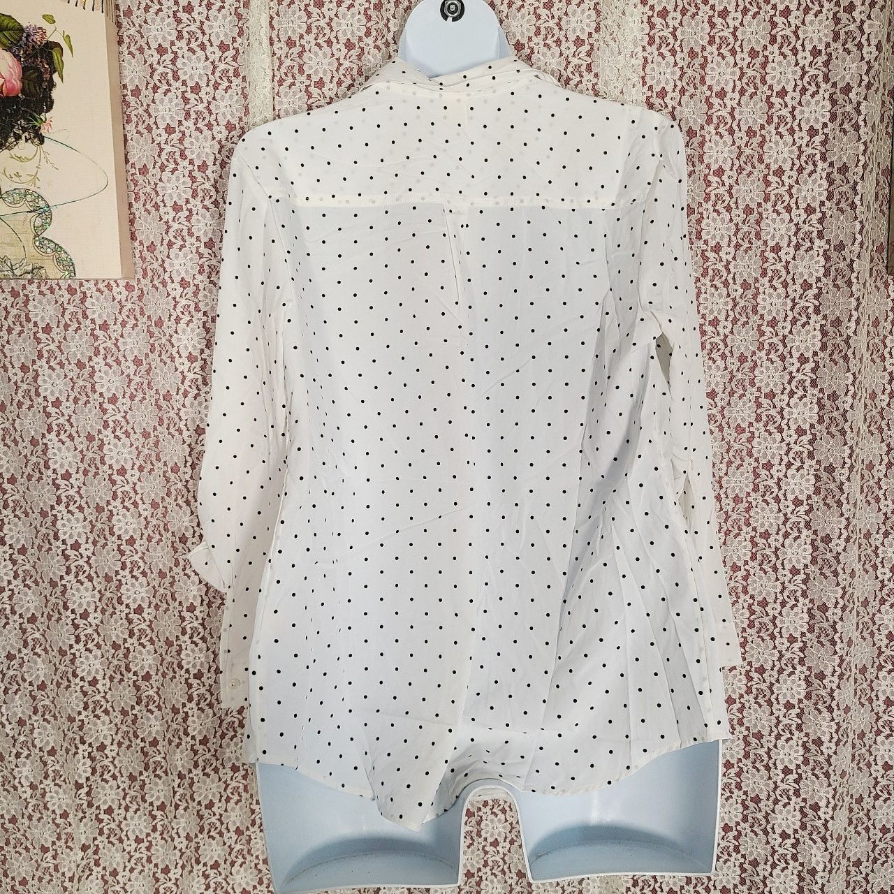 Faded Glory NWT faded glory white polka dot button down shirt size large Size L / US 10 / IT 46 - 4 Thumbnail