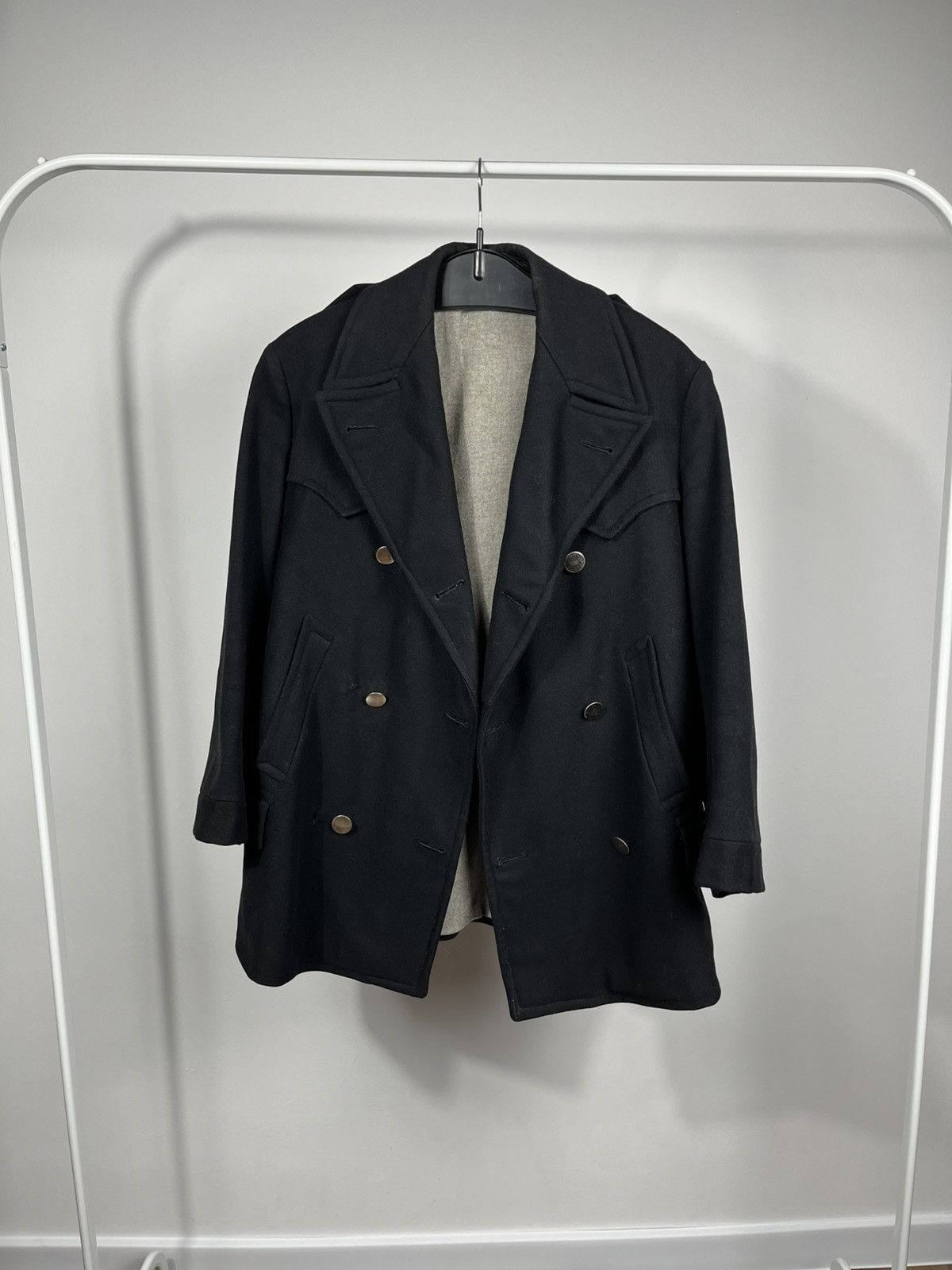 Other Vintage Heavy Wool Jacket Double Breasted Black Size US S / EU 44-46 / 1 - 1 Thumbnail