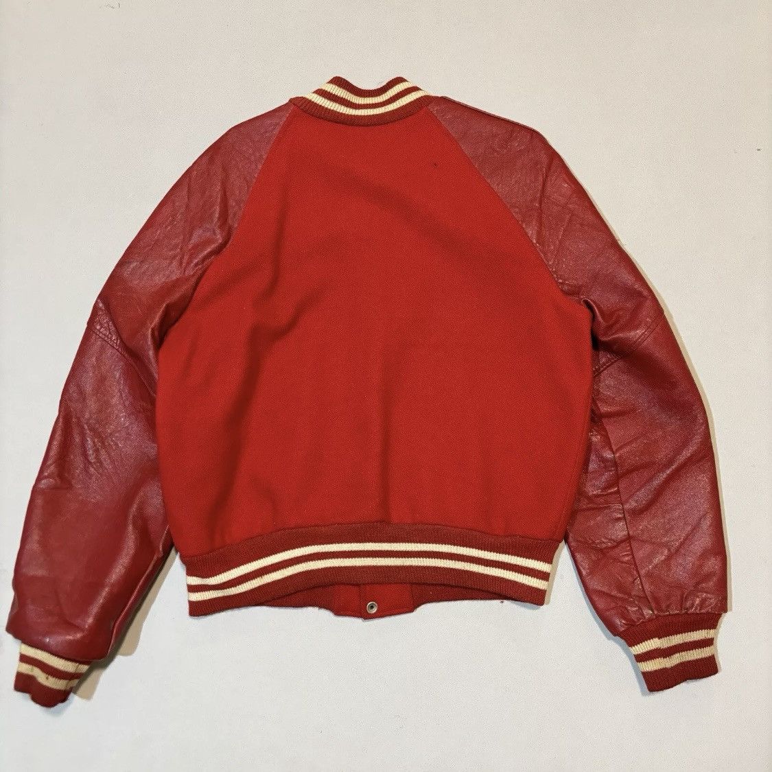 Vintage 50s 60s True Vintage Varsity Jacket Red Horseshoe Brand Sz L Size US L / EU 52-54 / 3 - 5 Thumbnail