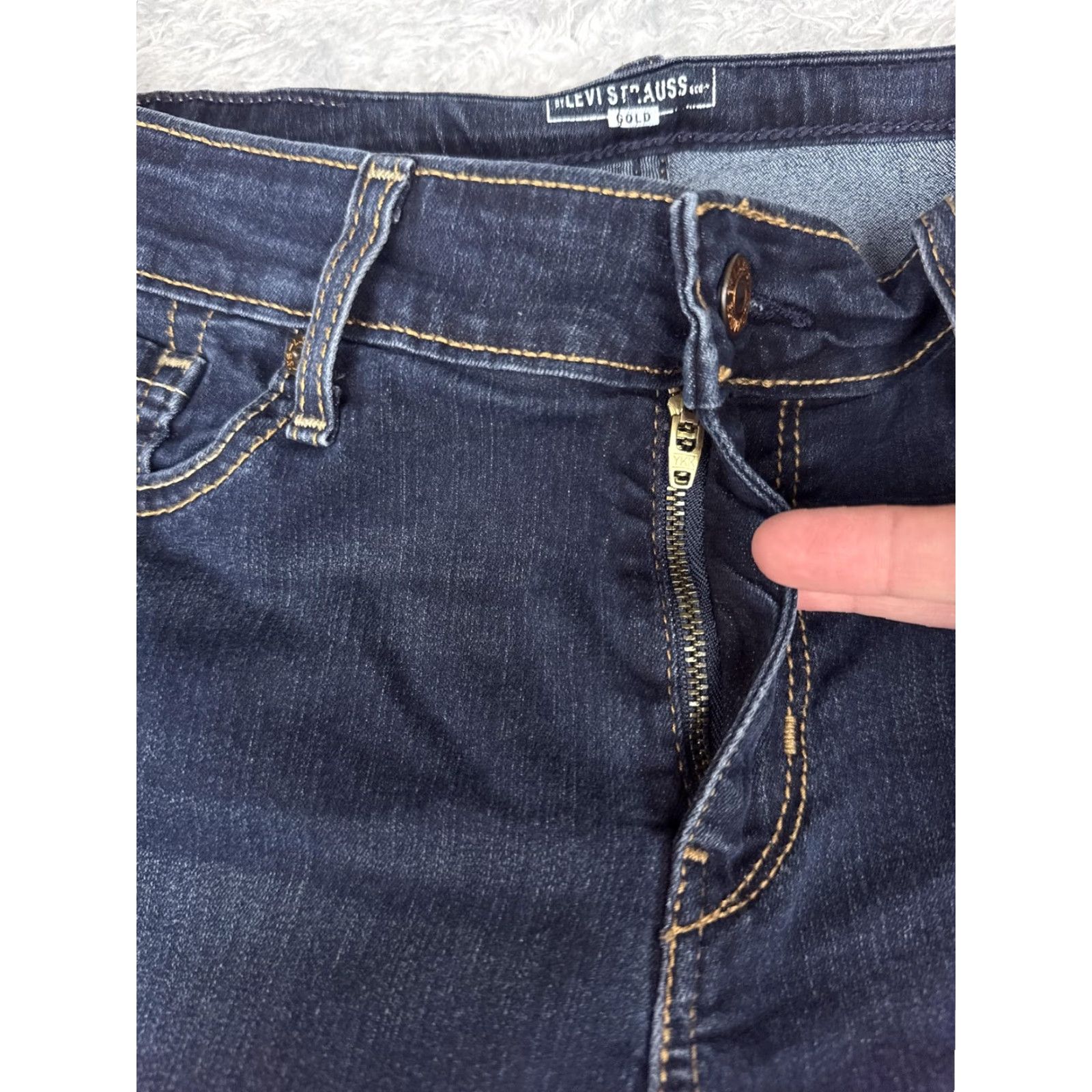 Vintage Levi Strauss Signature Jeans Womens 33x34 Dark Wash Bootcut Stretch Denim Size 38" / US 16 / IT 52 - 5 Thumbnail