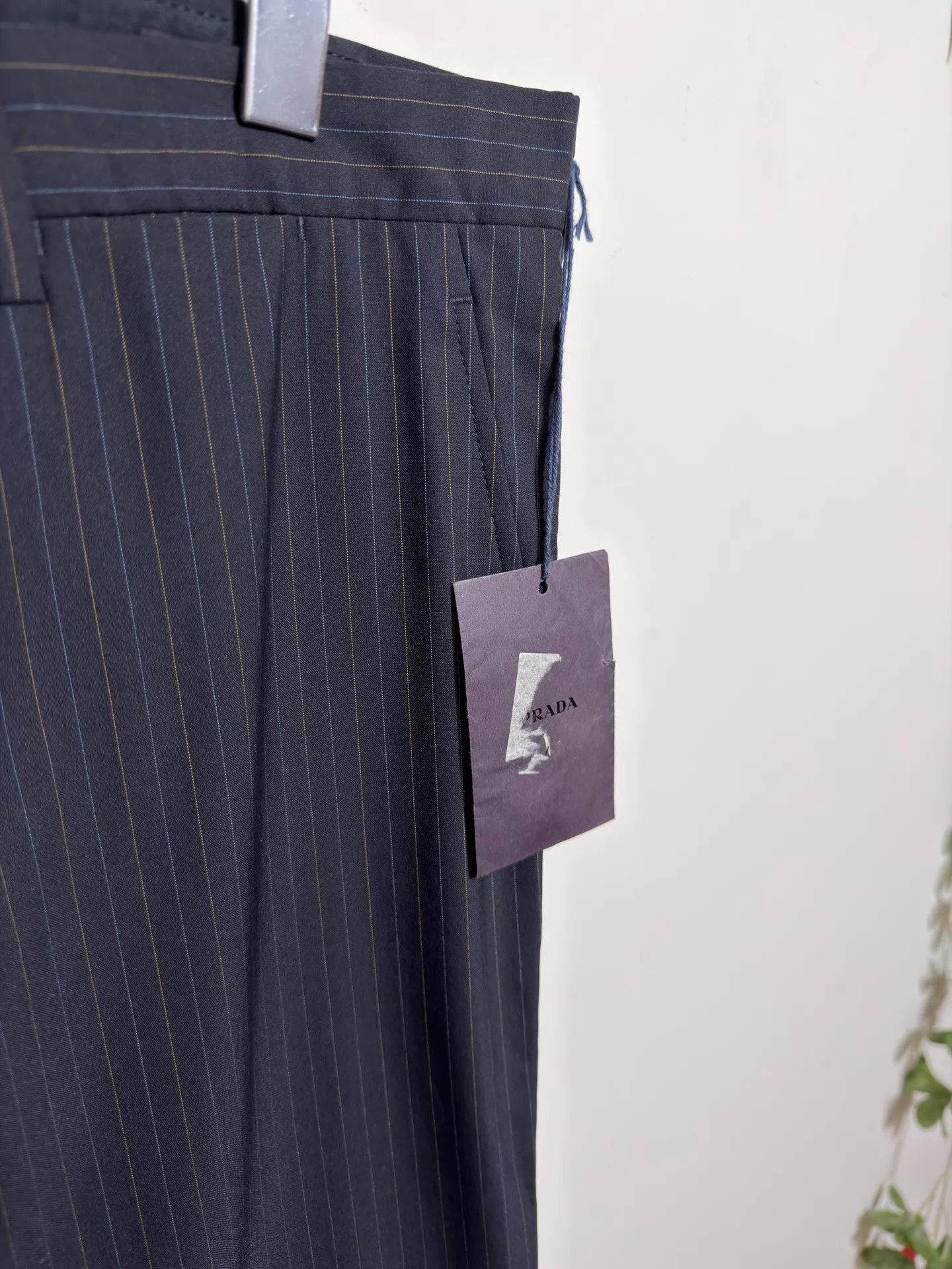 Prada Prada Two-Tone Stripe Virgin Wool Straight Trousers 54/56 Size US 38 / EU 54 - 3 Thumbnail