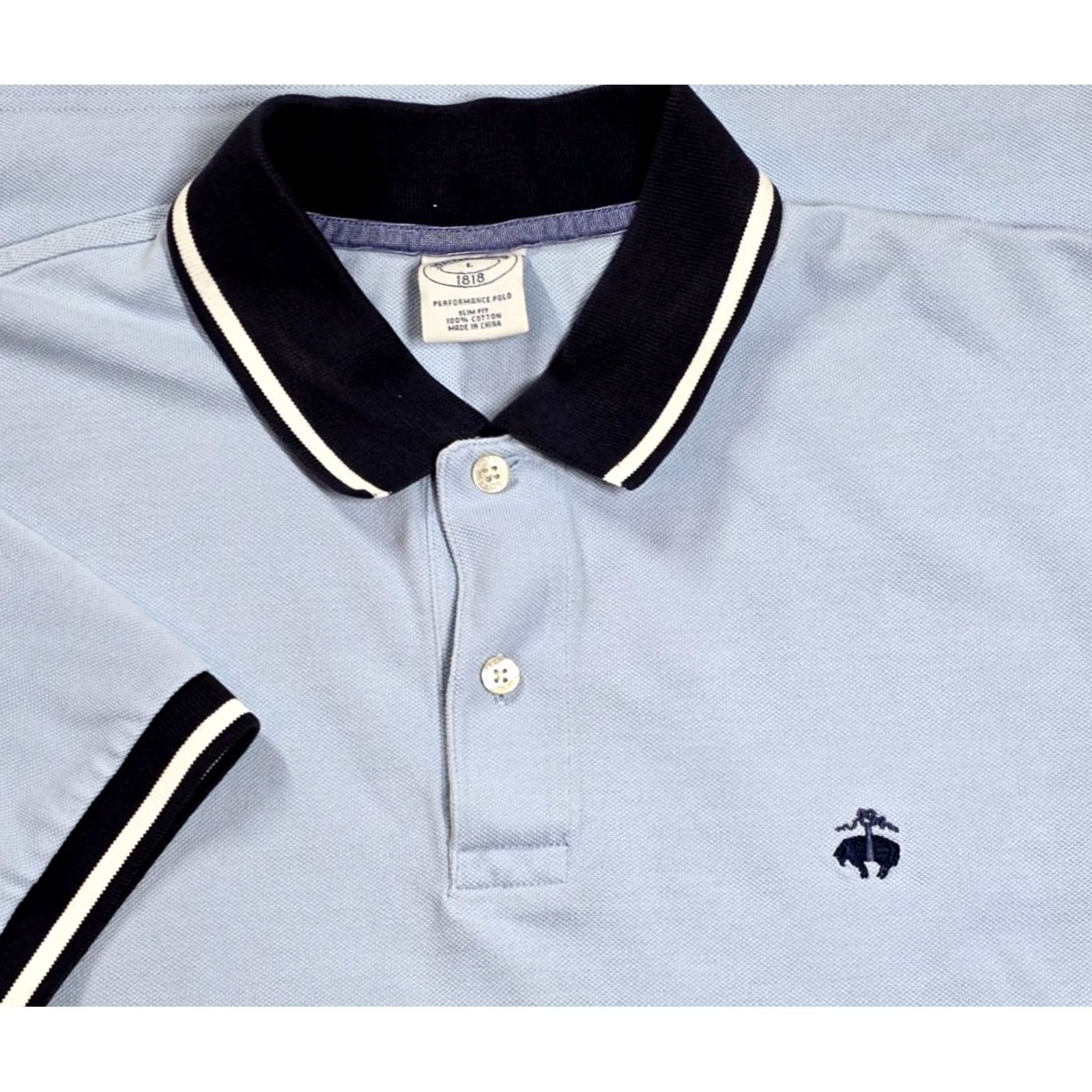 Brooks Brothers Brooks Brothers Polo Short Sleeve Blue Mens L Performance Slim Golden Fleece Polo Size US L / EU 52-54 / 3 - 2 Thumbnail