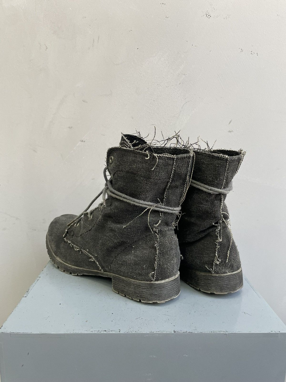Japanese Brand Vintage Grey Distressed denim guidi style Up Boots Size 41 Size US 8 / EU 41 - 8 Thumbnail