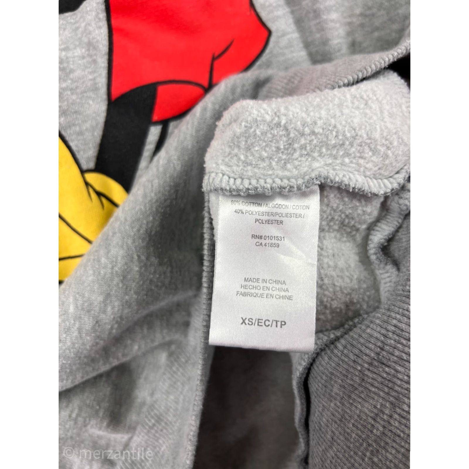 Disney Disney Men Sweater Hoodie Shirt XS Gray Mickey Mouse Cotton Blend Embroidered Logo Pullover Winter 90s Theme? Size US XS / EU 42 / 0 - 4 Thumbnail