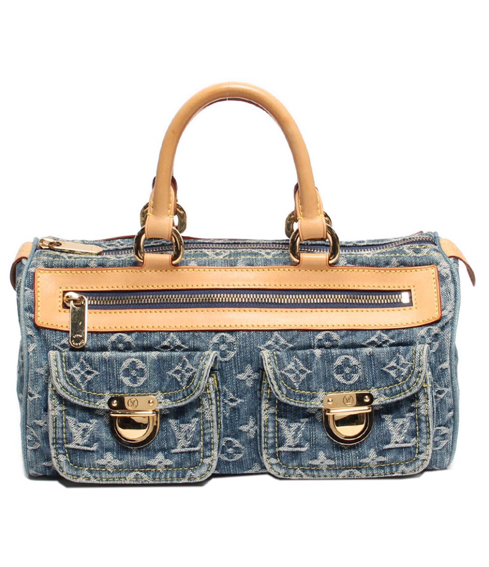 image of Louis Vuitton Boston Bag Speedy Monogram Denim Blue, Women's
