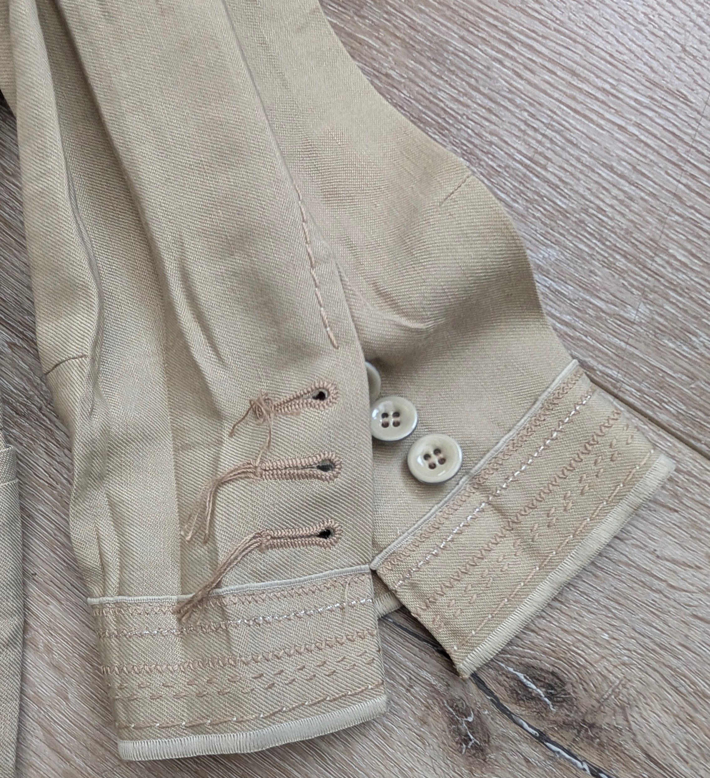 Marithe + Francois Girbaud Marithe & Francois Girbaud Tan Crinkled Womens Blazer Size XL / US 12-14 / IT 48-50 - 7 Thumbnail