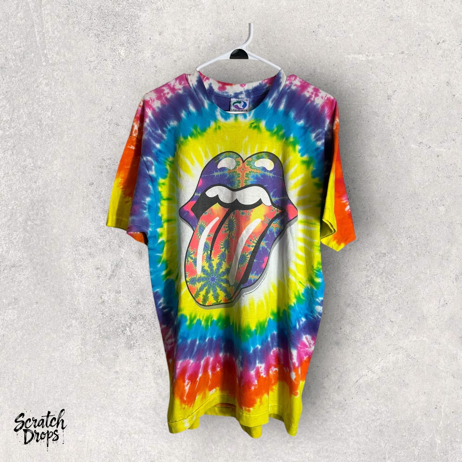 Liquid Blue Vintage Liquid Blue XL Tie Dye Rolling Stones Tongue Shirt Size US XL / EU 56 / 4 - 1 Thumbnail