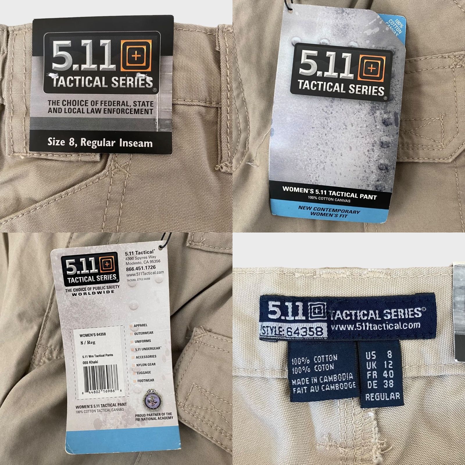 Vintage VINTAGE 5.11 Tactical Cotton Canvas Cargo Pants Women Size 8 Khaki Workwear Casual Size 30" / US 8 / IT 44 - 8 Thumbnail