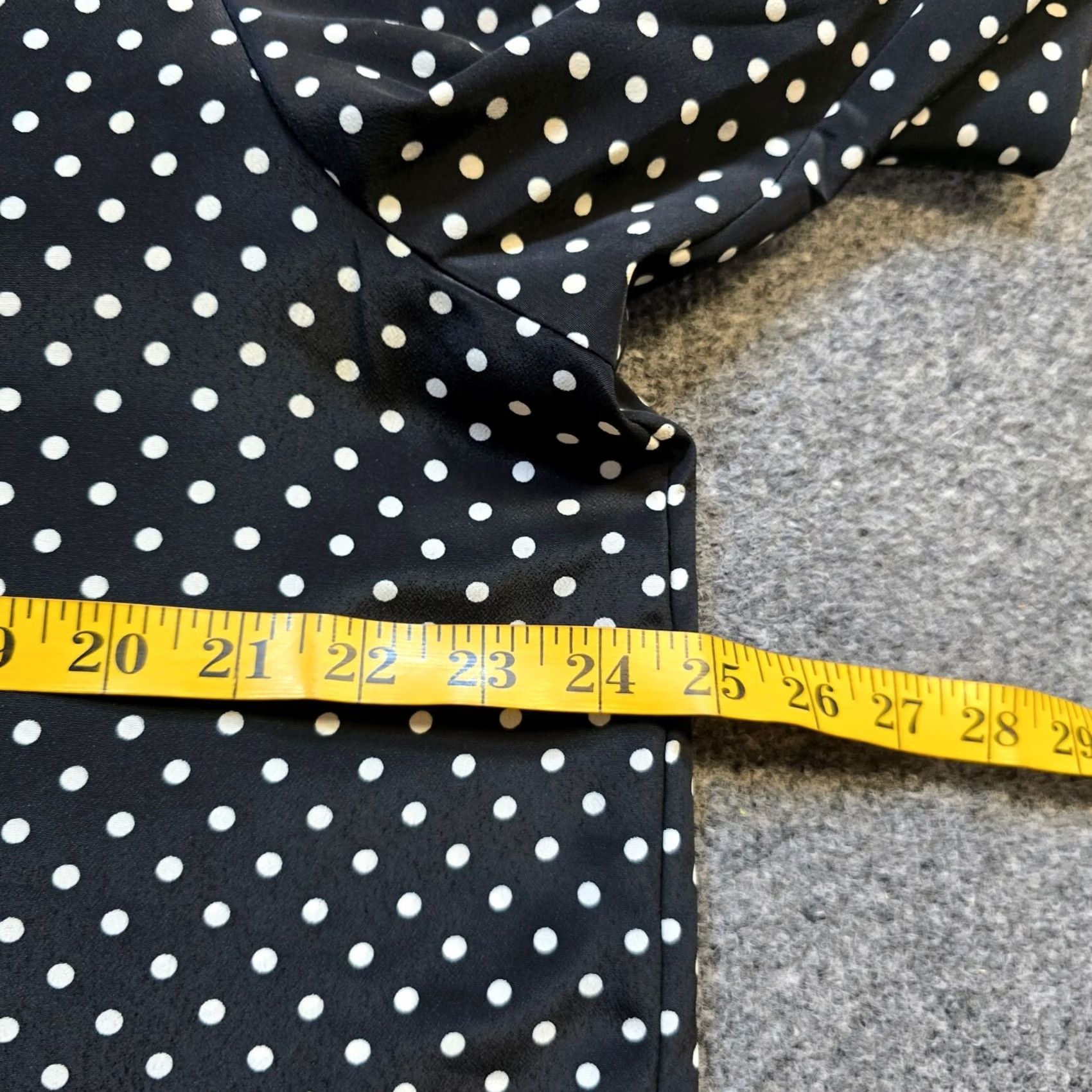 Vintage Susan Graver Top Womens 1X Black White Polka Dot 3/4 Sleeve Blouse Size XL / US 12-14 / IT 48-50 - 5 Thumbnail