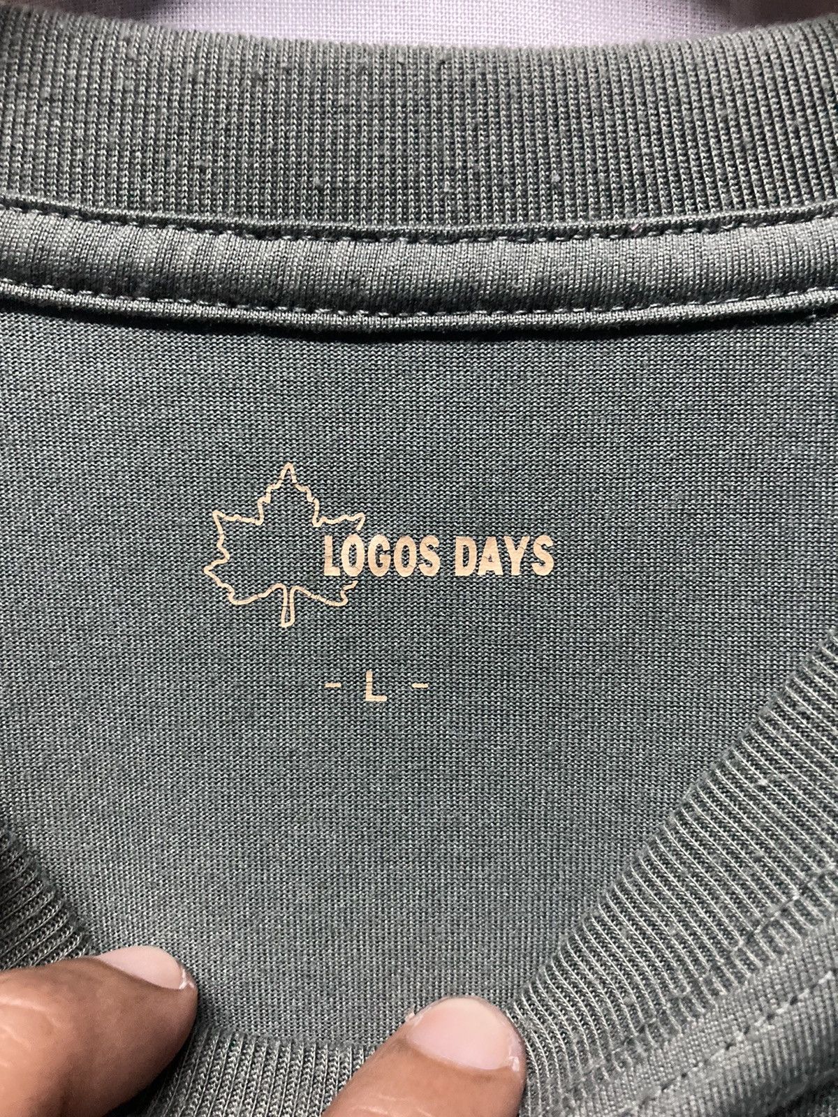 Japanese Brand Logos Days Olive Green Tee Size US L / EU 52-54 / 3 - 4 Thumbnail
