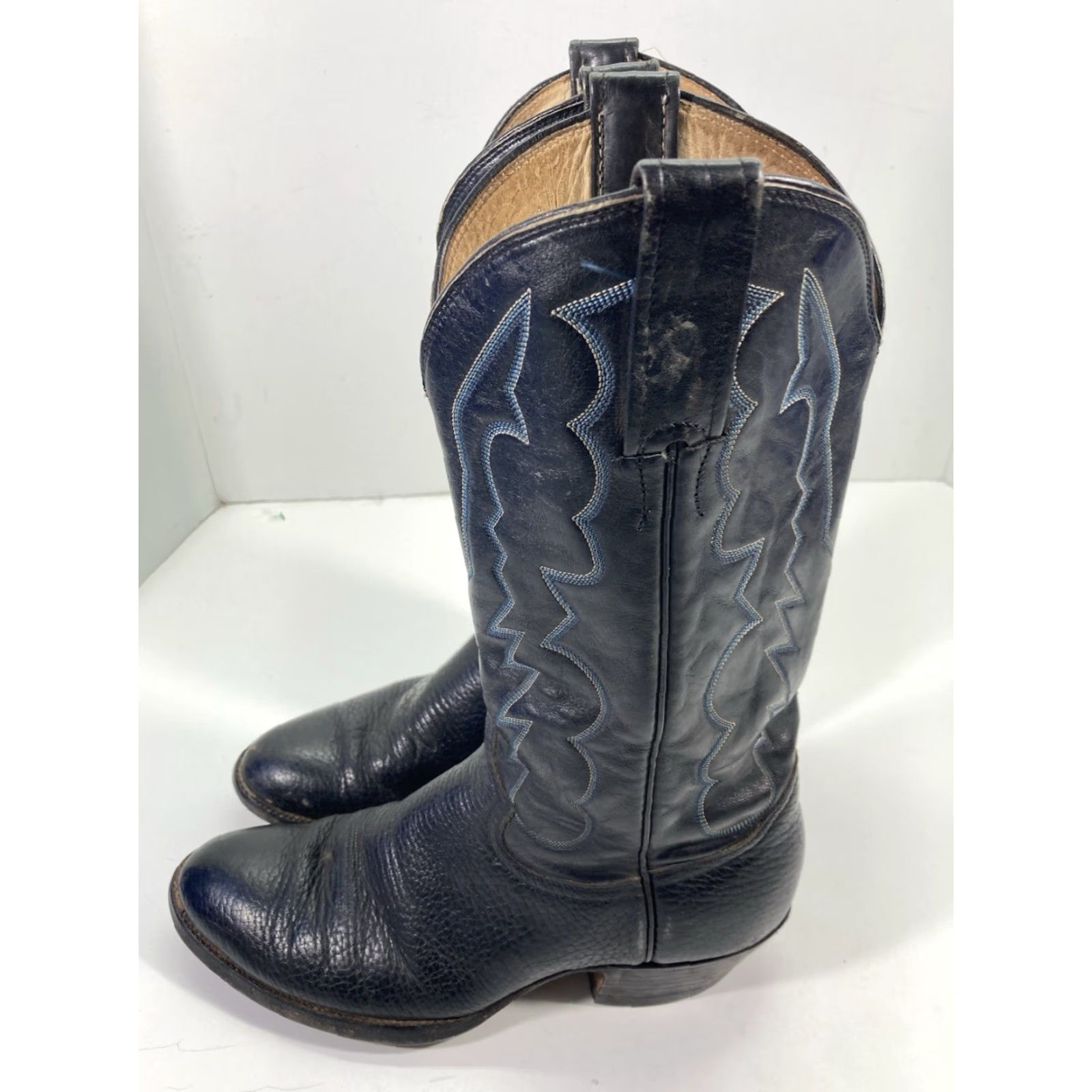 CO Adams Boot Co Boots Men Size 8 D Black Leather Western Classic Rodeo Vintage Size US 8 / EU 41 - 4 Thumbnail