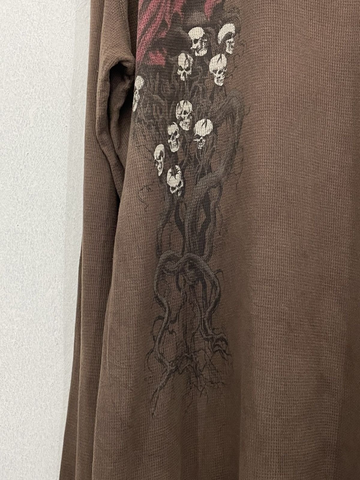 Affliction × Southpole Affliction Skull Demon Root Hell Waffle Long Tee Size US XXL / EU 58 / 5 - 8 Thumbnail