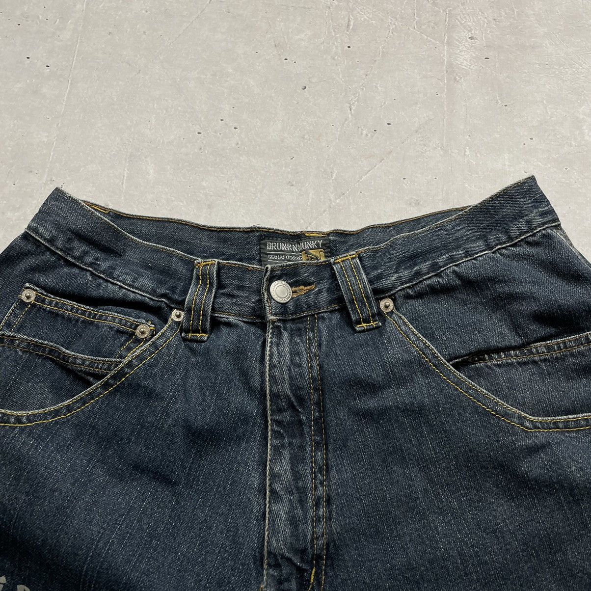 DrunknMunky × Vintage Drunkn Munky Spellout Embroidered Jeans Baggy Jeans size L Size US 36 / EU 52 - 5 Thumbnail