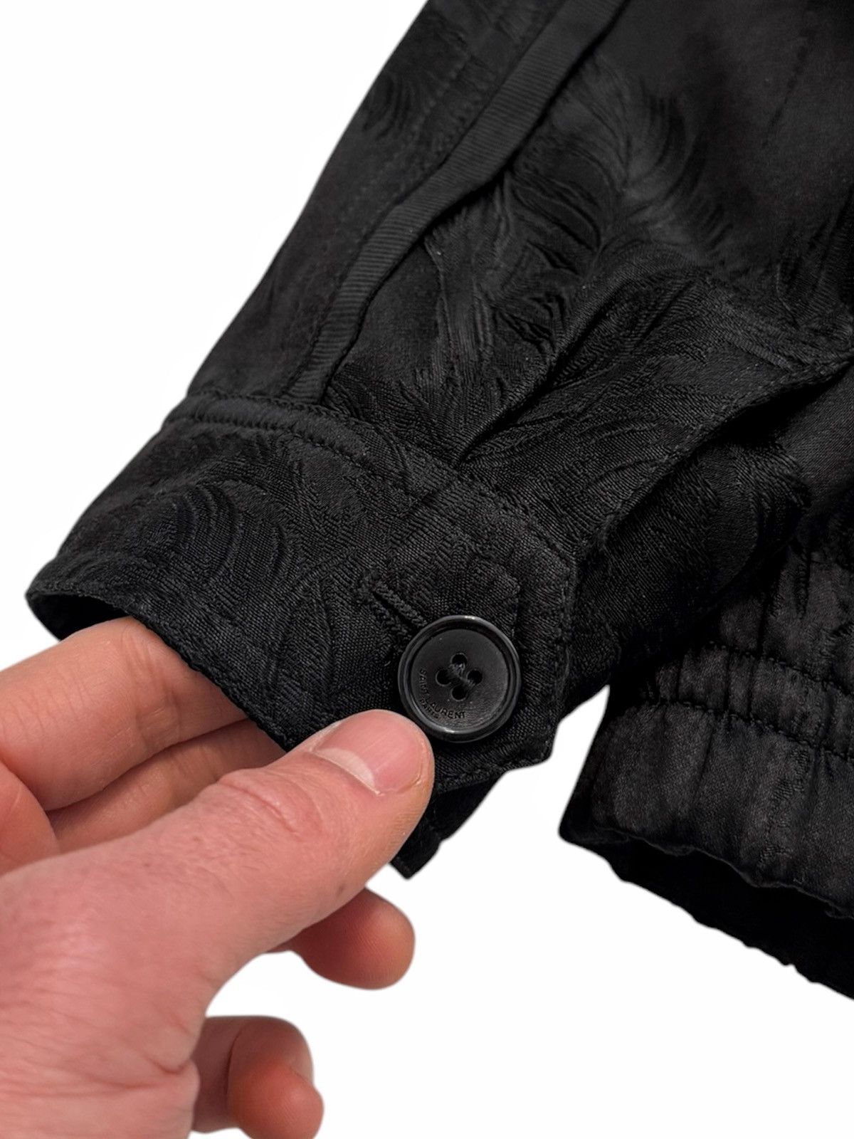 Saint Laurent Paris 2014 Palm Silk Teddy Zip Jacket Size US S / EU 44-46 / 1 - 8 Thumbnail