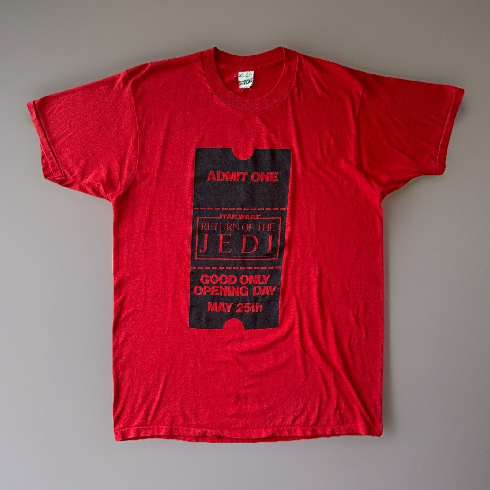 Vintage Star Wars Return of the Jedi Shirt XL Red 80s Movie