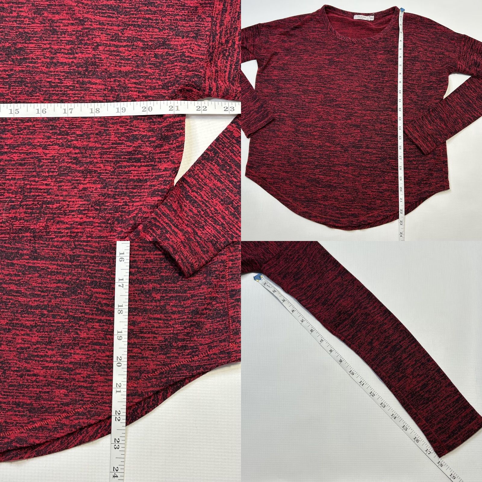 Rag & Bone rag & bone Sweater Womens XS Red Marled Long Sleeve Pullover Top Size XS / US 0-2 / IT 36-38 - 8 Thumbnail