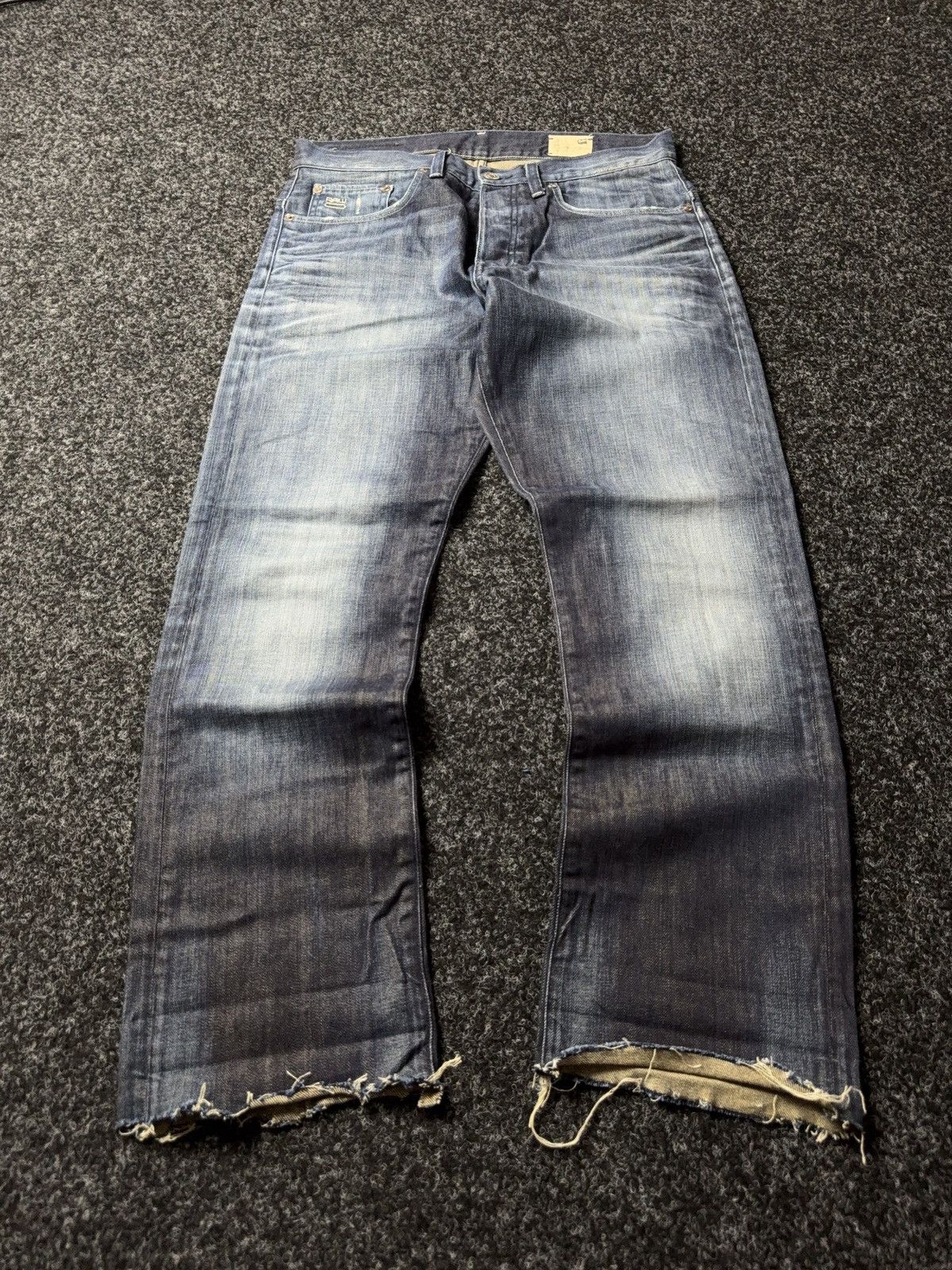 G-Star 00s G-Star RAW 3301 Distressed Hem LGB Opium Punk Jeans Y2K Size US 32 / EU 48 - 1 Thumbnail
