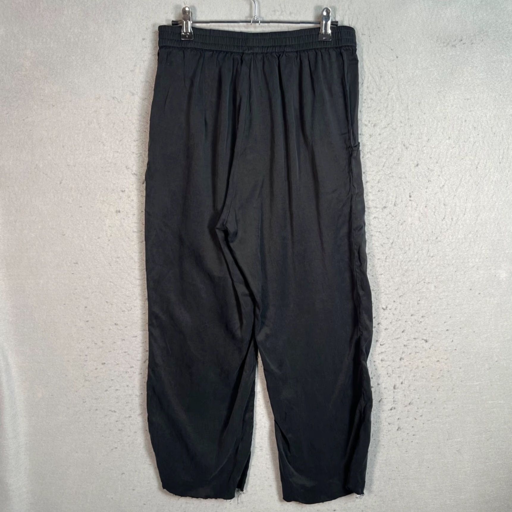 Vintage Djerf Avenue Pants Womens M Black Elastic Waist Wide-Leg Cupro Blend Dress Pants Women Medium Black Wide-Leg Vintage-Style N/A Size 32" / US 10 / IT 46 - 2 Thumbnail