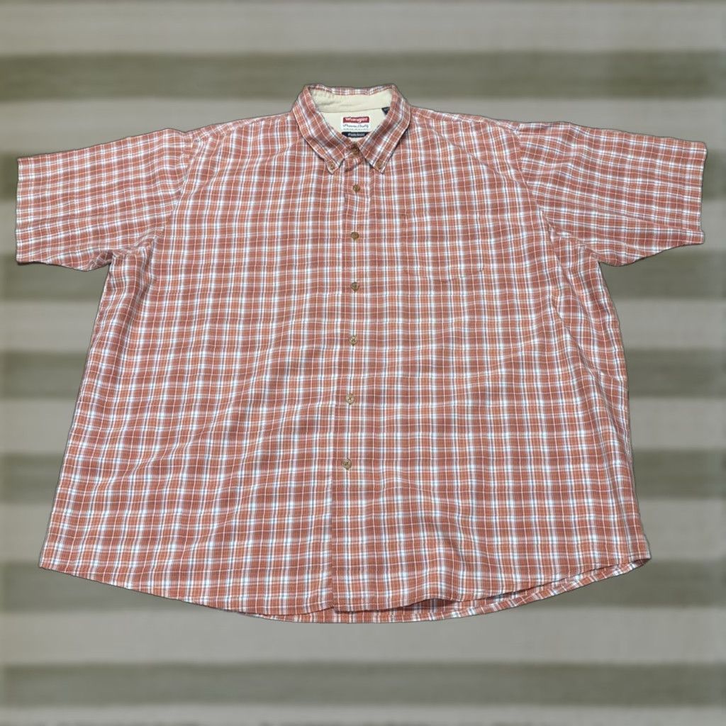 Wrangler Wrangler Western Shirt Short Sleeve Mens 2XL Red White Plaid Button-Down Shirt Western Workwear Casual Travel Size US XXL / EU 58 / 5 - 1 Thumbnail