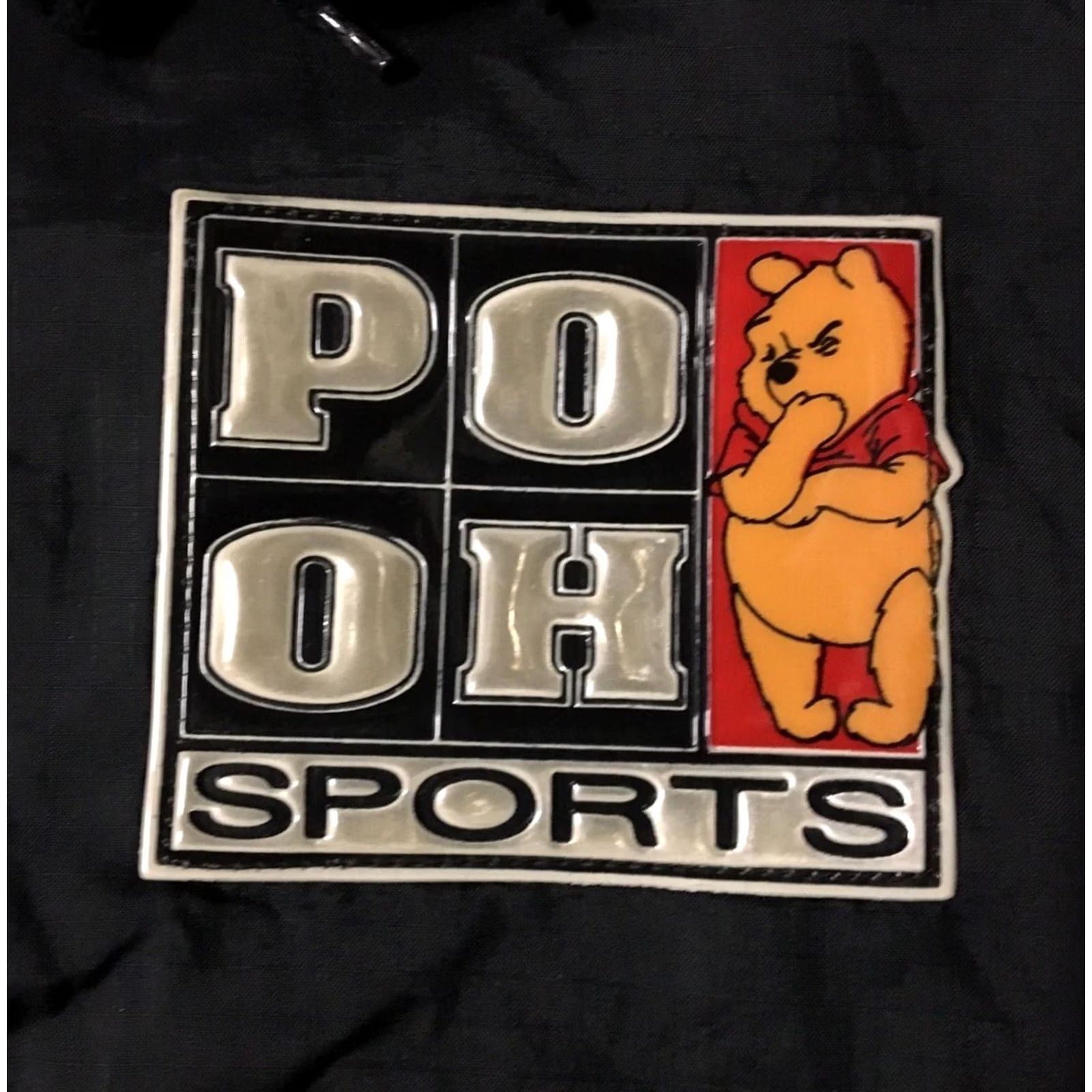 Disney VINTAGE Disney Pooh Sports Jacket M Black Men L Windbreaker 90s 80s Hip Hop Grunge Cartoon Theme Park Windbreaker Jacket Pooh Disneyworld USA Mens Size US L / EU 52-54 / 3 - 2 Thumbnail