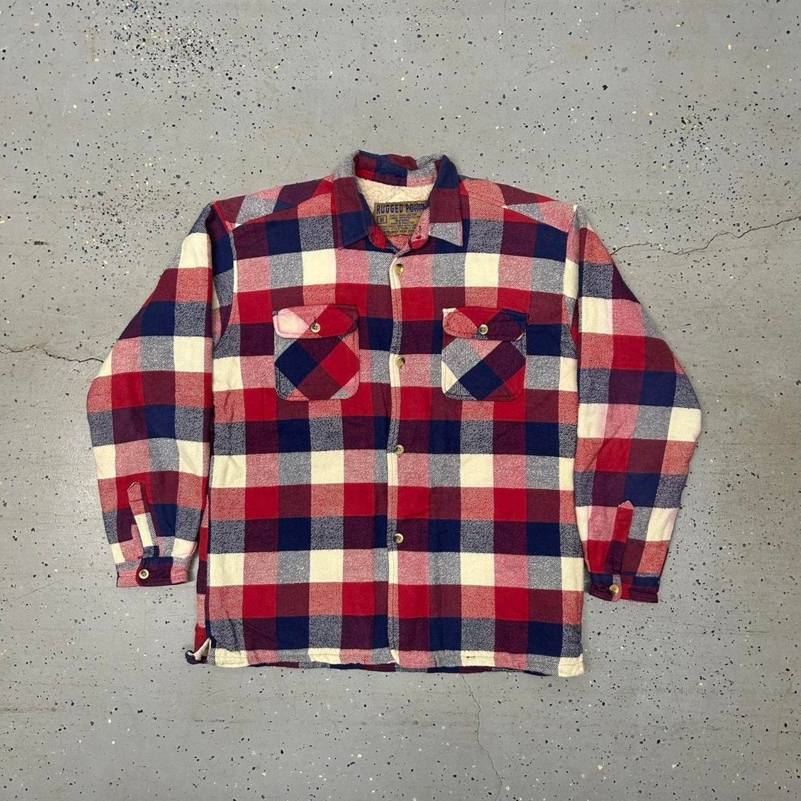 Other VTG Red and navy plaid flannel shirt shacket Size US M / EU 48-50 / 2 - 1 Thumbnail