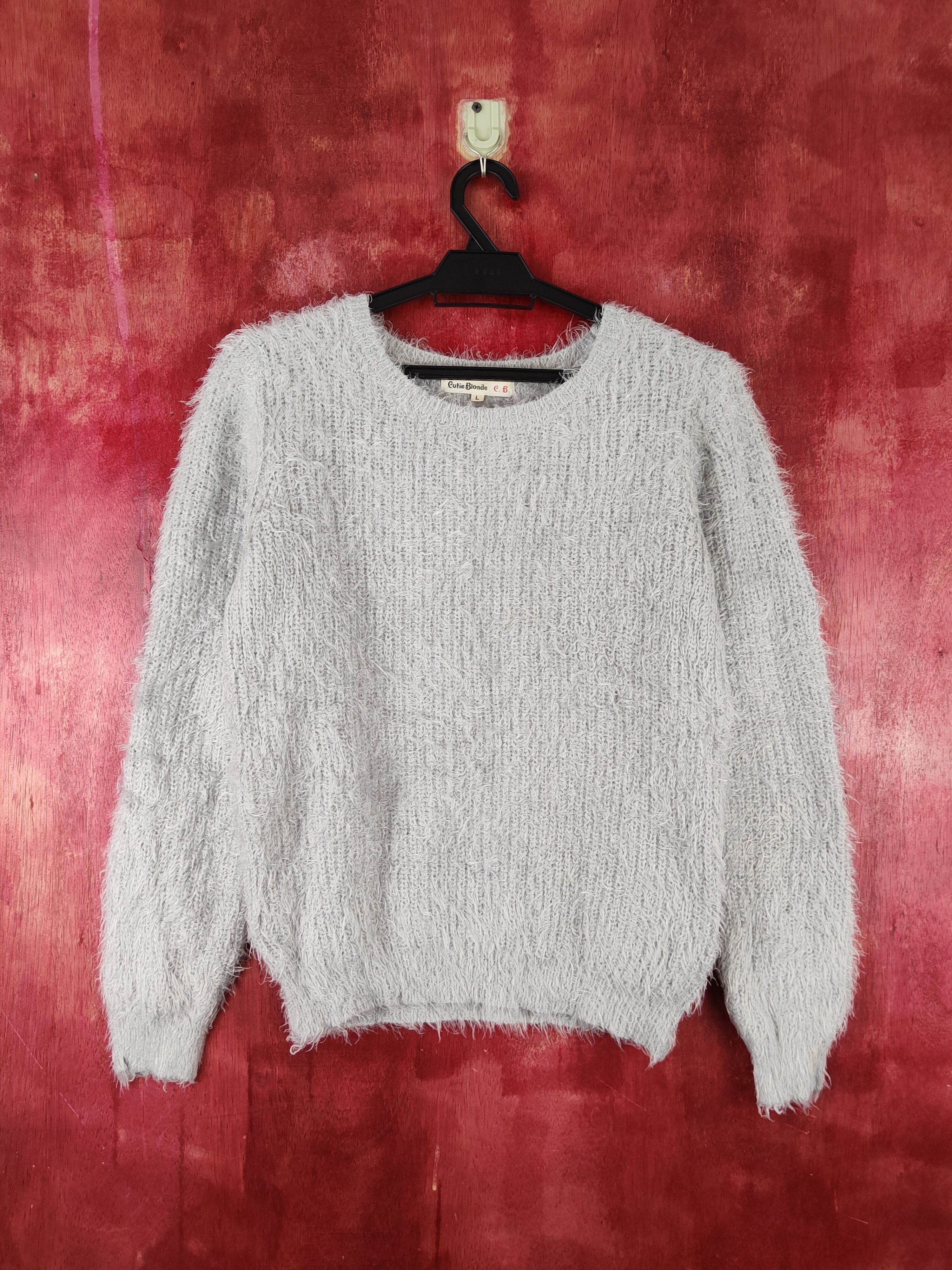 Homespun Knitwear × Japanese Brand × Vintage Cutie Blondie Gray Shag Shaggy Fur Mohair Knitwear #S1918 Size M / US 6-8 / IT 42-44 - 1 Thumbnail