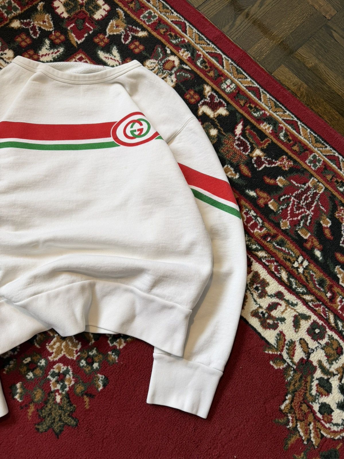 Gucci Gucci Interlocking G Sweatshirt Size S Beige Red Green Mens Size US S / EU 44-46 / 1 - 5 Thumbnail