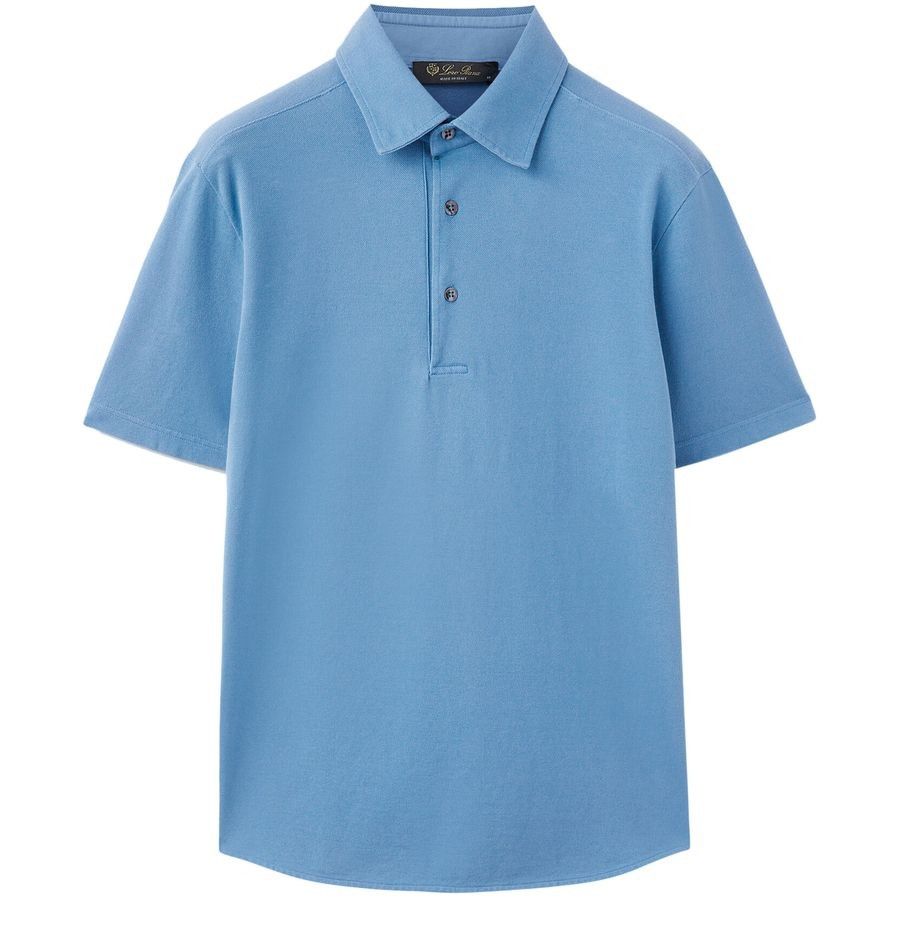 Loro Piana o1w1db10125 FAN5407 Polo Shirt in Blue Size US XL / EU 56 / 4 - 1 Thumbnail