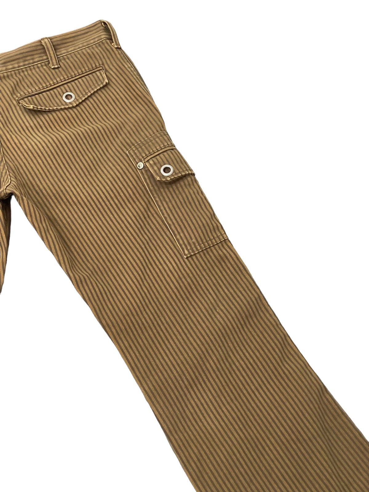 Japanese Brand Flare Cargo Semantic Design Striped Faded Boot Cut 7🟦3 Size US 31 - 17 Thumbnail