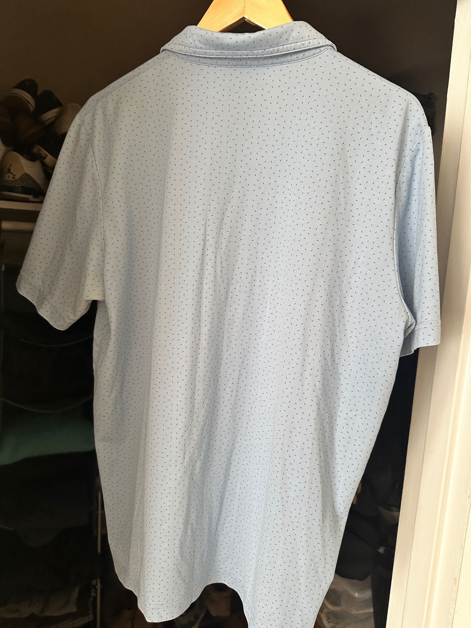 TravisMathew Travis Mathew Polo Mens XL Light Baby Blue Polka Dots Golf Size US XL / EU 56 / 4 - 4 Thumbnail