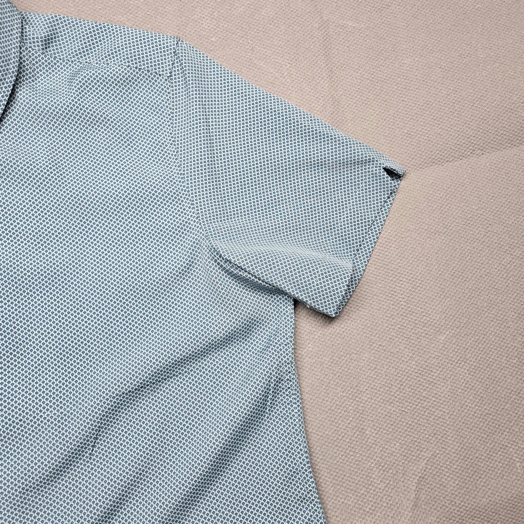 Vintage Thomas Sterling Shirt Mens Medium Blue Geometric Short Sleeve Button Up Stretch Size US M / EU 48-50 / 2 - 5 Thumbnail