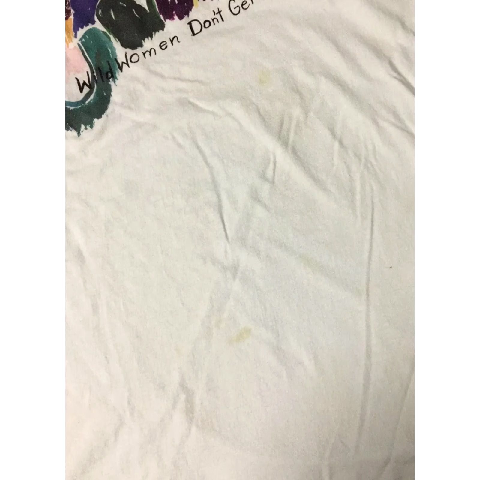 Vintage VINTAGE 90s Wild Women Dont Get The Blues Shirt L Women White T-Shirt Size L / US 10 / IT 46 - 3 Thumbnail