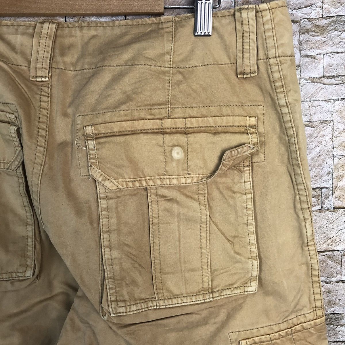 Japanese Brand DL Purple & Yellow Brown Cargo Multipocket Pants #A333 Size US 31 - 20 Thumbnail