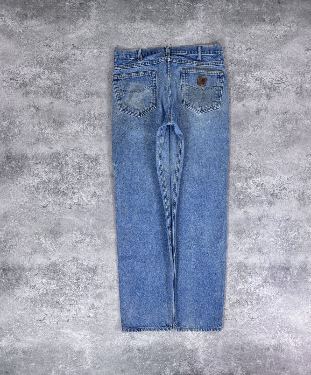 Carhartt Carhartt Men’s Denim Jeans Faded Blue Distressed Workwear Size US 34 / EU 50 - 1 Thumbnail