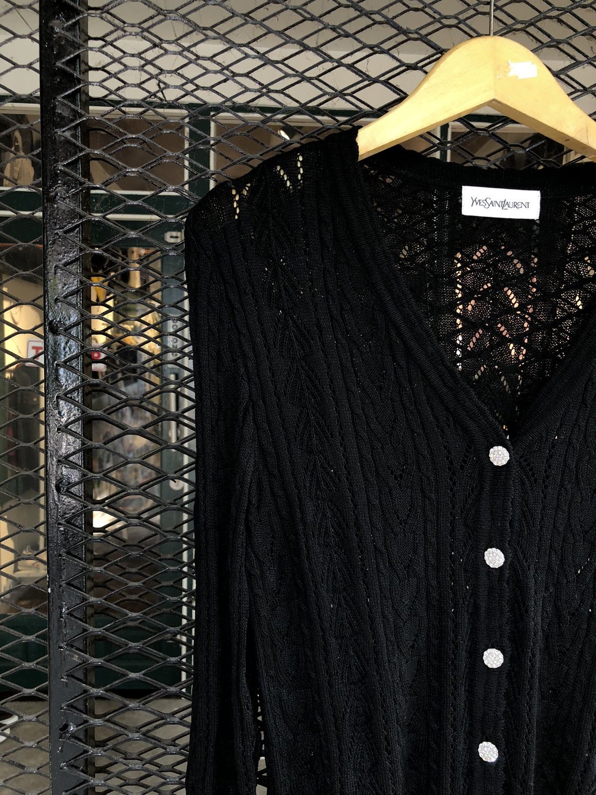 Saint Laurent Paris × Yves Saint Laurent YVES SAINT LAURENT CARDIGAN BLACK Size M / US 6-8 / IT 42-44 - 4 Thumbnail
