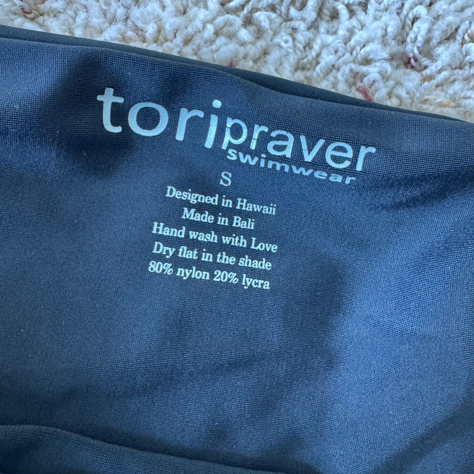 Other TORI PRAVER Triangle Textured Ruched Black Bikini Small Size ONE SIZE - 8 Thumbnail