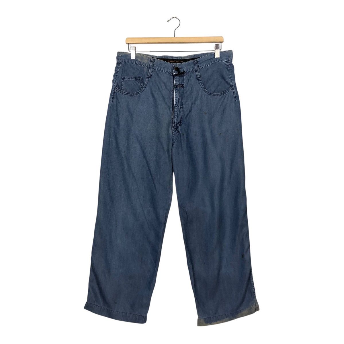 Marithe + Francois Girbaud French Workwear Blue Wide Pants – Marthe Girbaud Size 32" / US 10 / IT 46 - 2 Thumbnail