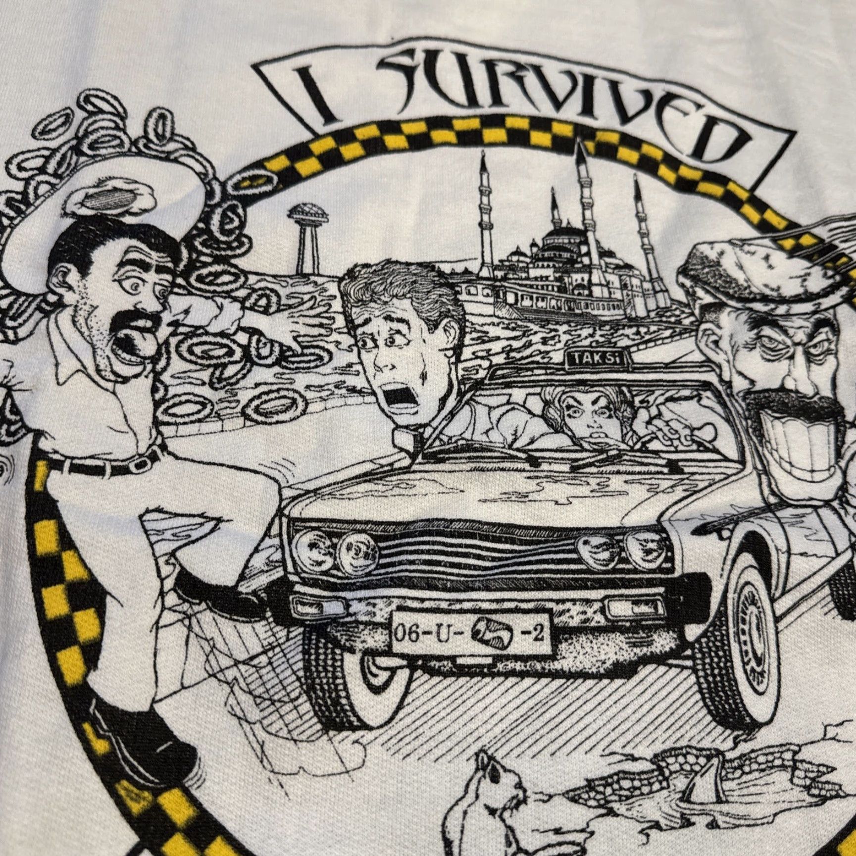 Doublet VINTAGE I Survived My Taxi Ride In Turkey Double-Sided Graphic T-Shirt XL Men White 1990s Size US XL / EU 56 / 4 - 6 Thumbnail