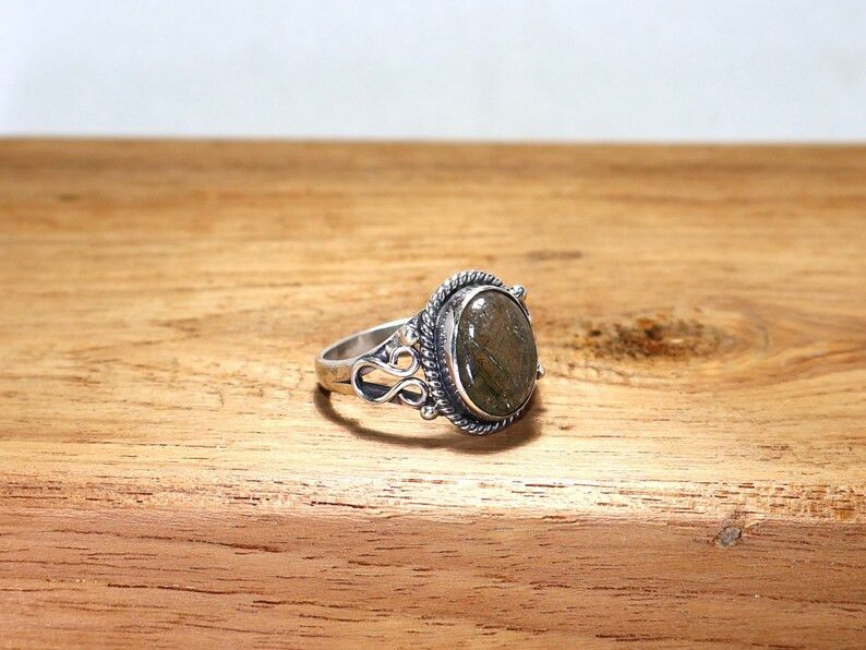 Handmade Handmade Black Rutile Oval Ring, 925 Silver Ring, Gift Idea Size ONE SIZE - 3 Thumbnail