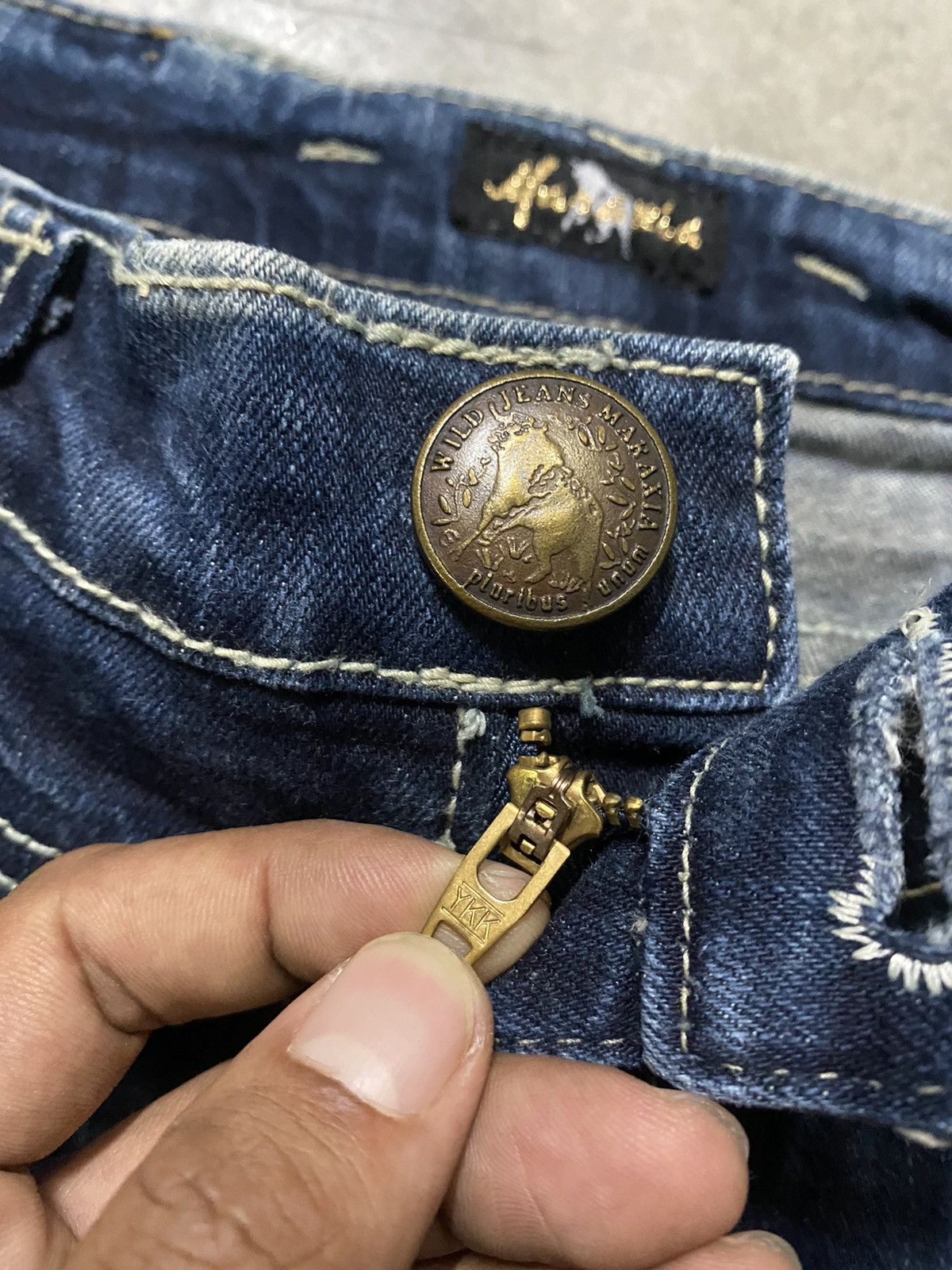 Hysteric Glamour × Japanese Brand Flare Jeans Maraxia Japan Asid Wash Denim p77 Size 29" - 16 Thumbnail