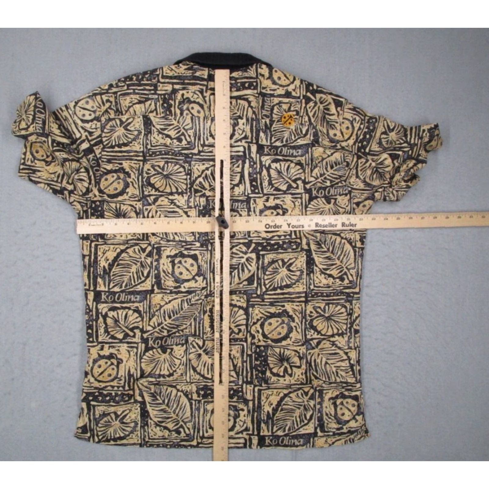 Tori Richard Tori Richard Shirt Men M Black Floral Button-Up Knit Short Sleeve Polo Hawaiian Classic Garden 70s 80s 90s Cal-Flower USA Made Mens Size US M / EU 48-50 / 2 - 6 Thumbnail