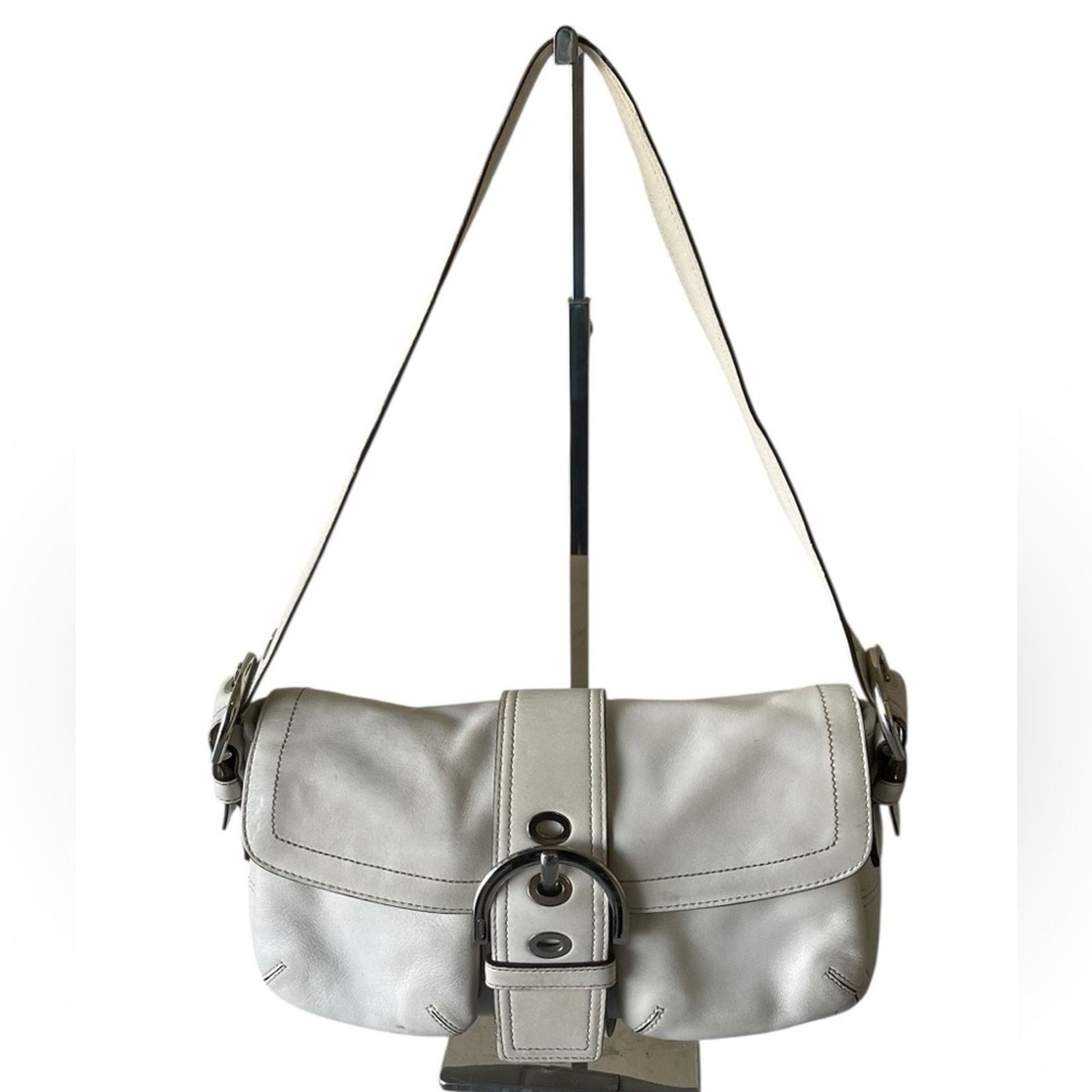 Coach Soho Shoulder bag Handbag #9434 White Leather Y2K 