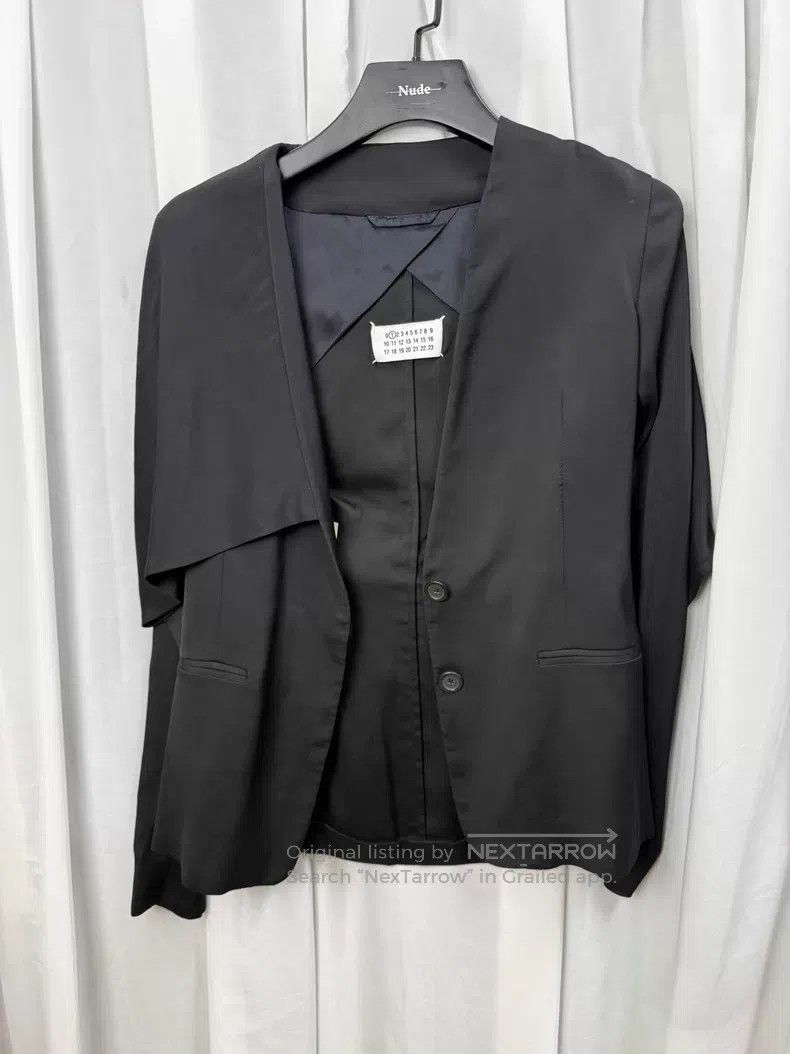 Maison Margiela Maison Margiela Collarless scarf shawl blazer| Size XS / US 0-2 / IT 36-38 - 2 Thumbnail