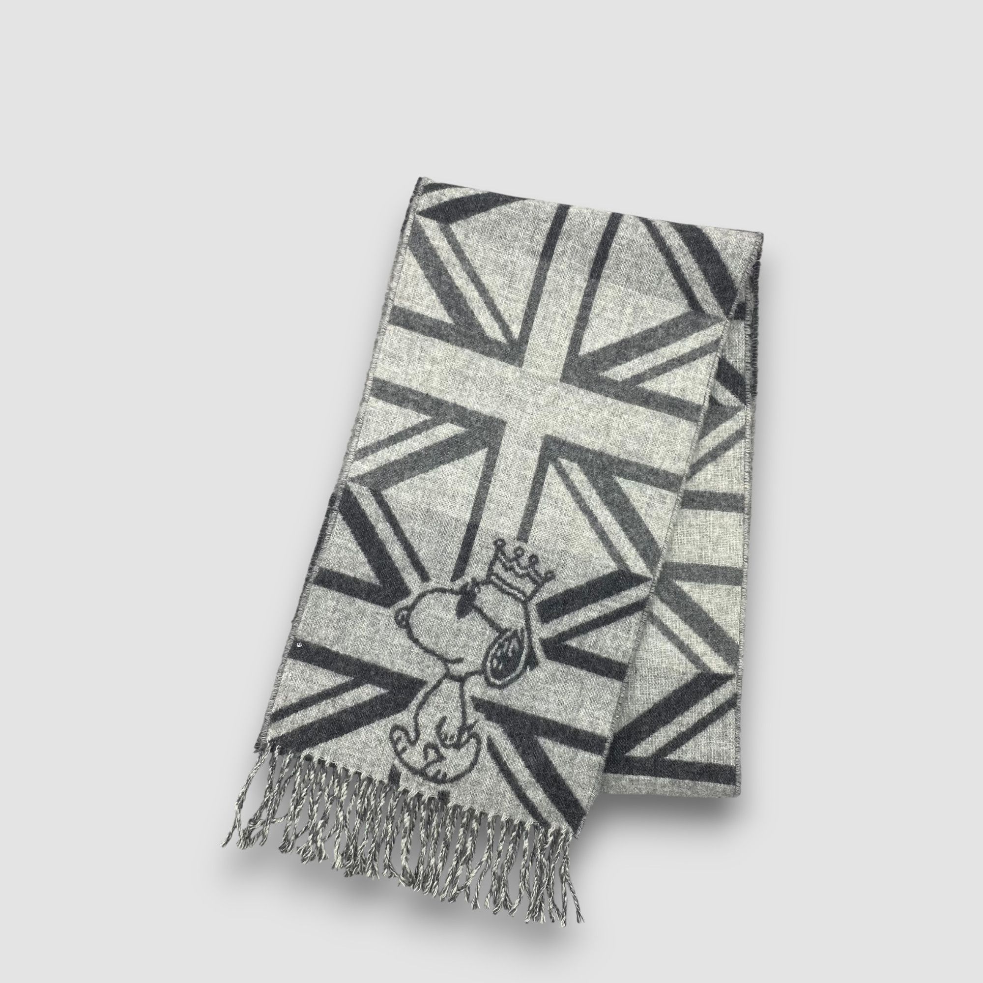 Japanese Brand Vintage Glen Prince Scarf Wool Union Jack Flag Scarves Size ONE SIZE - 3 Thumbnail