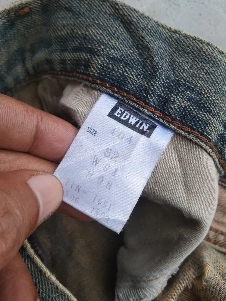 Japanese Brand Vintage Edwin Mud Wash Distressed Jeans 32x29 Size US 32 / EU 48 - 9 Thumbnail