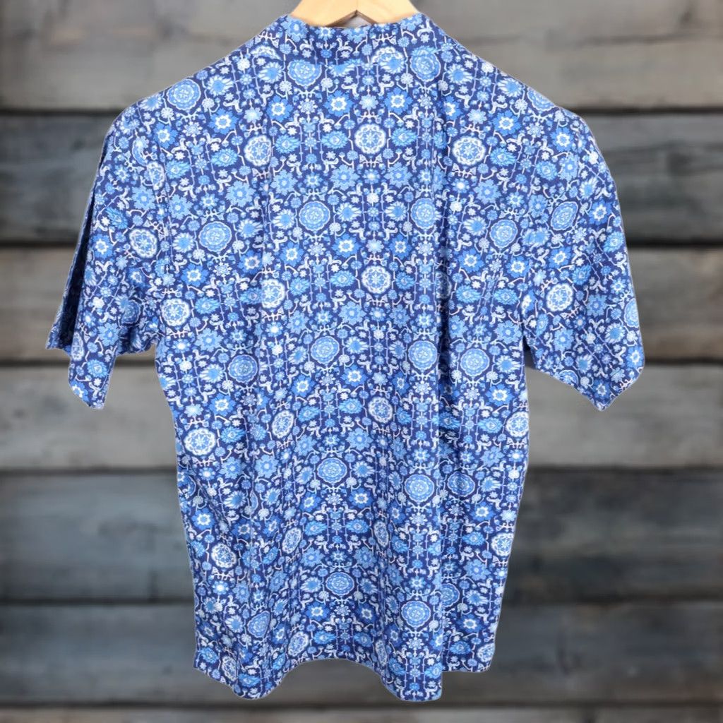 Vintage OVO x Liberty Fabric Shirt Men's XL Blue Geometric Oxford Button-Up Collared Casual 100% Cotton Size US XL / EU 56 / 4 - 1 Thumbnail