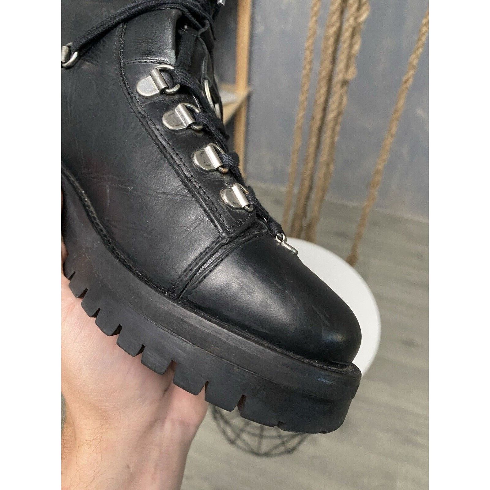 Allsaints AllSaints Franka Leather combat biker Y2K Boots Size US 8 Size US 8 / IT 38 - 19 Thumbnail