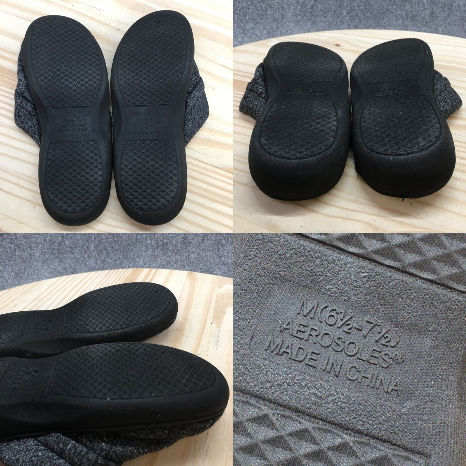 Vintage Aerosoles Slippers Mens Slip On Gray Memory Foam Insoles Mule Flats Casual Size 6.5-7.5 Mens Size US 7 / IT 37 - 8 Thumbnail